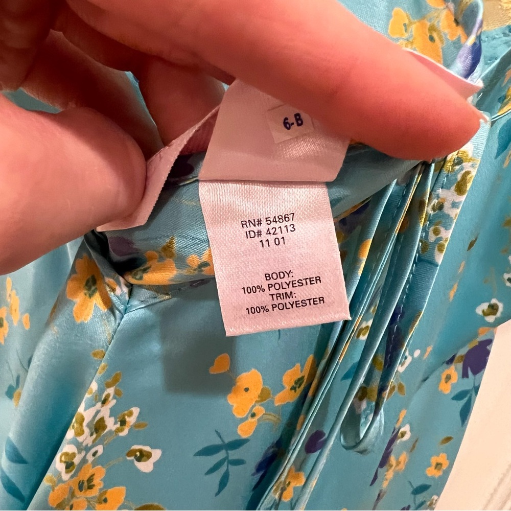 Vintage Y2K 2001 Victoria’s Secret Slip Dress Blue Yellow Lace Floral Small - Picture 9 of 9